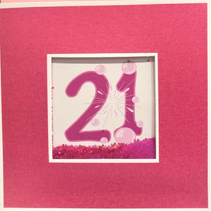 Glitter Card -21 - Pink