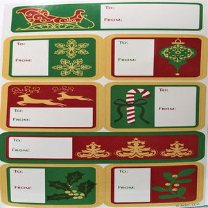 Gift Stickers : Red & Green