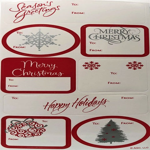 Gift Stickers : Red & White