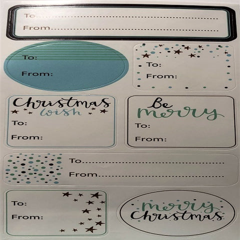 Gift Stickers : Blue & Gold