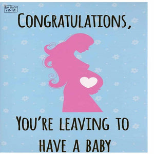 Large Card - Congratulations Leaving Baby - Paperstreet