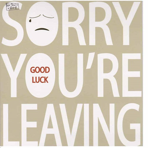 Large Card: Sorry you're leaving - Sad Face Paperstreet