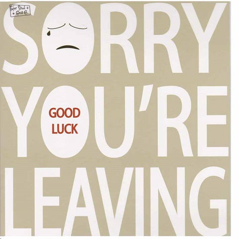 Large Card: Sorry you're leaving - Sad Face Paperstreet