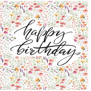 Large Card: Happy Birthday - Flowers