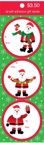 Gift Stickers : Round Santa's
