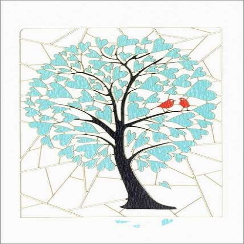 Laser Cut - Blue Heart Tree