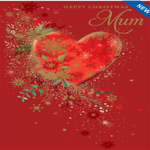 Happy Christmas Mum - Red Heart