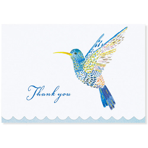 Thank You Card Set - Watercolor Hummingbird