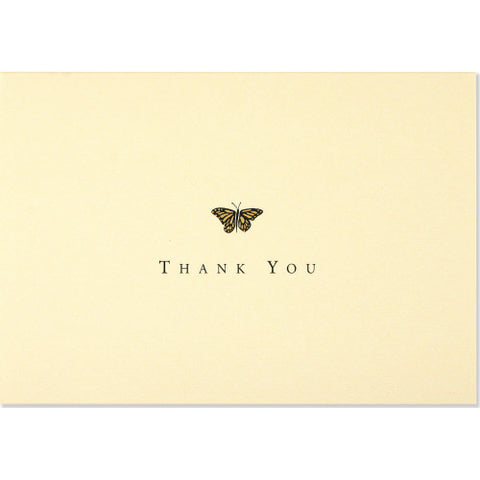 Thank You Card Set - Gold Butterfly